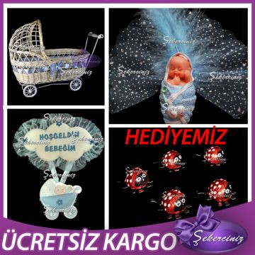 4 NUMARA ERKEK BEBEK ŞEKERİ SETİ 125 TL ÜRÜN BİBLOLUDUR. 2-3 GÜN İÇİNDE EVİNİZE KARGOLUYORUZ.20 ADET UĞUR BÖCEKLİ ÇİKOLATA HEDİYEDİR.